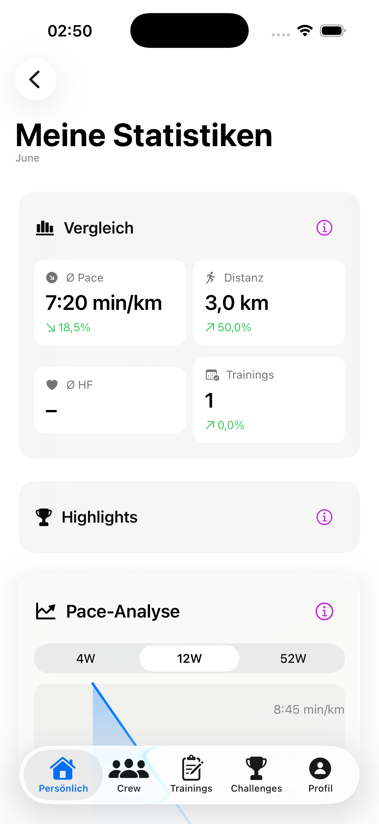 Detaillierte Auswertung eines Laufs mit Karte und HealthKit-Daten